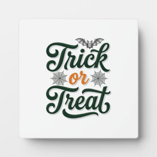 Vintage-Trick-or-Treat-Halloween-Typografie-Design Fotoplatte