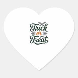 Vintage-Trick-or-Treat-Halloween-Typografie-Design Herz-Aufkleber