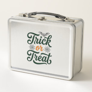 Vintage-Trick-or-Treat-Halloween-Typografie-Design Metall Brotdose