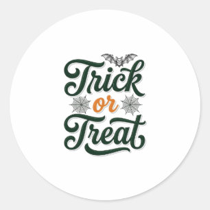 Vintage-Trick-or-Treat-Halloween-Typografie-Design Runder Aufkleber