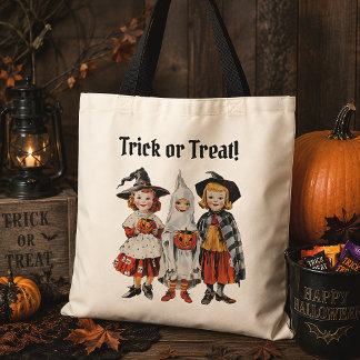Vintage Trick or Treat Kinder Retro Halloween Tragetasche