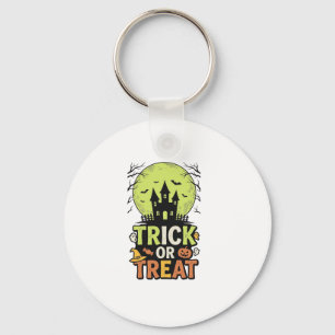 Vintage Trick or Treat Spukhaus Halloween Dekor Schlüsselanhänger