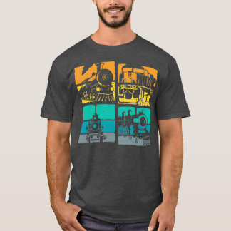 Vintage Triebzüge Dampflokomotive Eisenbahn Retro T-Shirt