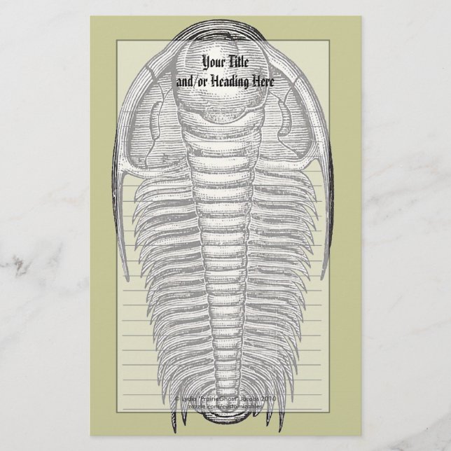 Vintage Trilobit Fossil Stationery Briefpapier (Vorderseite)
