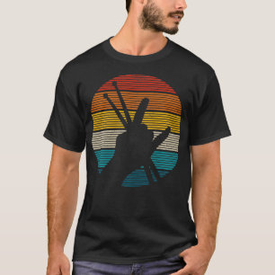Vintage Trommler Sticks Rock Roll Hand Hörner G T-Shirt