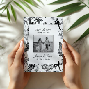 Vintage-Tropen-Toile-Hochzeit am Traumziel Save The Date