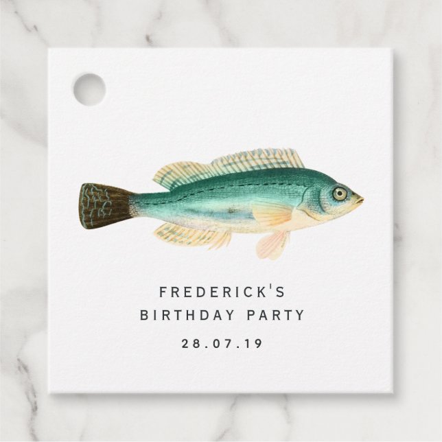 Vintage Tropenfische Geschenkanhänger (Vorderseite)