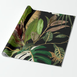 Vintage Tropenpalme, Banane, Pflanze, Golden Geschenkpapier