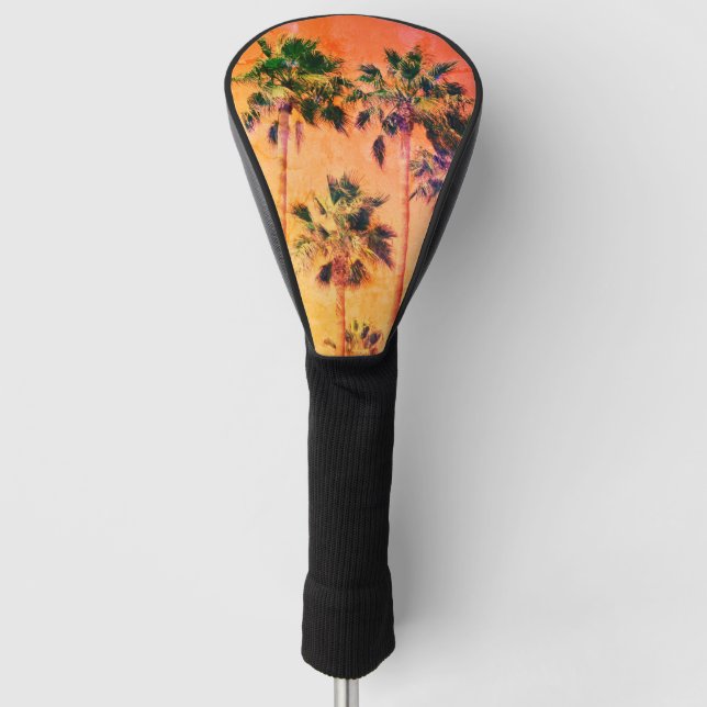 Vintage Tropenpalmen Golf Headcover (Vorderseite)