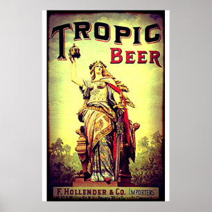 Vintage Tropic-Bier-Werbung Poster