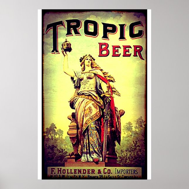 Vintage Tropic-Bier-Werbung Poster (Vorne)
