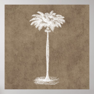 Vintage Tropic-Isel-Palmbaum-Schablone Leer Poster