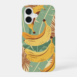 Vintage Tropical Banana Pattern iPhone 16 Hülle