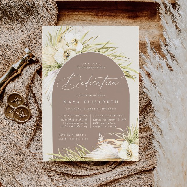 Vintage Tropics Baby Dedication Einladung (Von Creator hochgeladen)