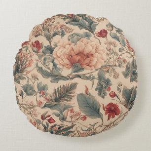 Vintage Tropisch Rundes Kissen