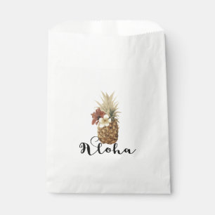 Vintage-Tropische-Ananas-Hibiskus-Blüten Gefallenh Geschenktütchen