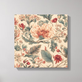 Vintage tropische Blume Antike Leinwanddruck