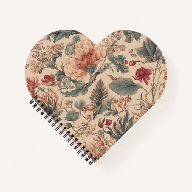 Vintage tropische Blume Antike Notizbuch (Vorderseite)