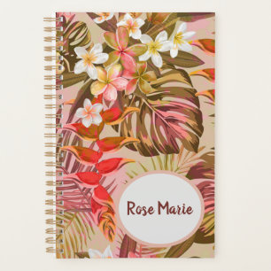 Vintage tropische Blume Personalisiert Planer