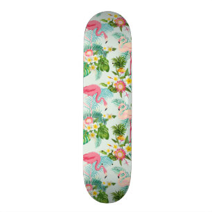 Vintage tropische Blumen und Vögel Skateboard