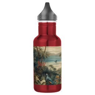Vintage Tropische Botanische Paradies-Kunst Edelstahlflasche
