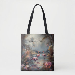 Vintage-Tropische-Flamingo-Botanik-Malerei-Kunst
