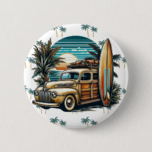 vintage tropische/hawaiianische Surf-Truck Button
