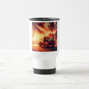 vintage tropische/hawaiianische Surf-Truck Reisebecher