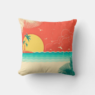 Vintage tropische Landschaft Kissen