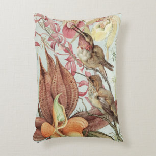 Vintage tropische Orchideen, Blume und Hummingvöge Dekokissen