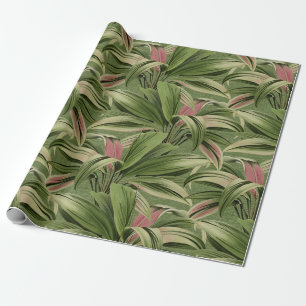 Vintage-Tropische-Palm-Botanische-Aquarell-Grün Geschenkpapier