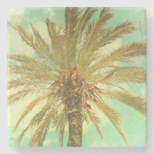 Vintage Tropische Palme Steinuntersetzer