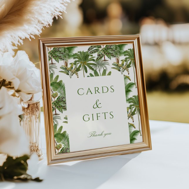 Vintage tropische Palmenbaumkarten und -geschenke Poster (Von Creator hochgeladen)