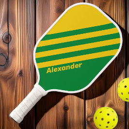 Vintage tropische Palmstreifen mit zwei Streifen m Pickleball Schläger