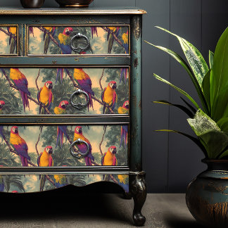 Vintage tropische Papageien Viktorianisch Upcyclin Seidenpapier