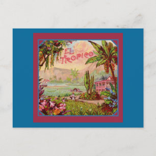Vintage tropische Plantage Postkarte