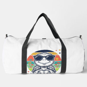 Vintage-Tropische-Sch Schildkröte-Sonnenbrille-Str Duffle Bag