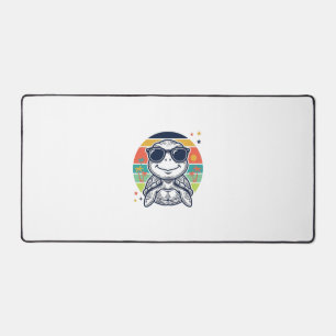 Vintage-Tropische-Sch Schildkröte-Sonnenbrille-Str Schreibtischunterlage