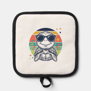 Vintage-Tropische-Sch Schildkröte-Sonnenbrille-Str Topflappen