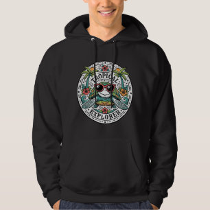 Vintage-Tropische-Seeschildkröten-Sonnenbrille-Gra Hoodie