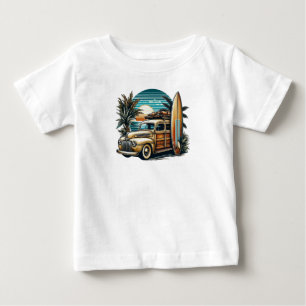 vintage tropischer/hawaiianischer Surf-Truck  Baby T-shirt