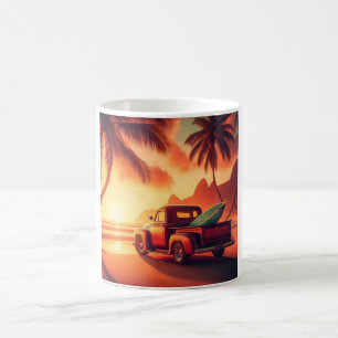 vintage tropischer/hawaiianischer Surf-Truck Kaffeetasse