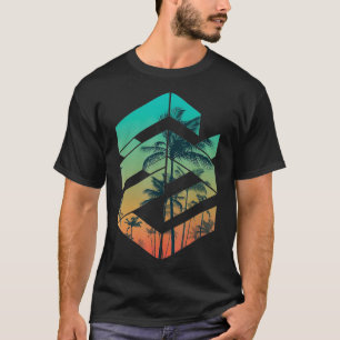 Vintage Tropischer Sommerferien Sonnenuntergang St T-Shirt