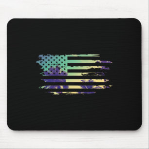 Vintage-Tropischer-Sommerurlaub-und-USA-Flagge-Str Mousepad
