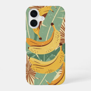 Vintage-Tropisches Bananenmuster iPhone 16 Hülle
