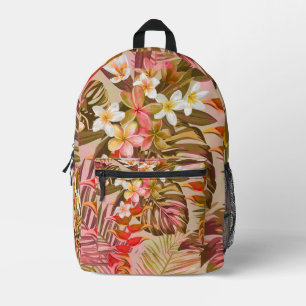 Vintage-Tropisches-Gartenmuster-Reversibel Bedruckter Rucksack