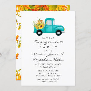 Vintage Truck Pumpkin Sunblumen Engagement Party Einladung