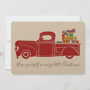 Vintage Truck Weihnachtskarte Feiertagskarte