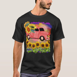 Vintage truck with lgbt background T-Shirt