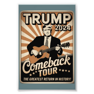 Vintage TRUMP 2024 Rocks COMEBACK TOUR  Fotodruck